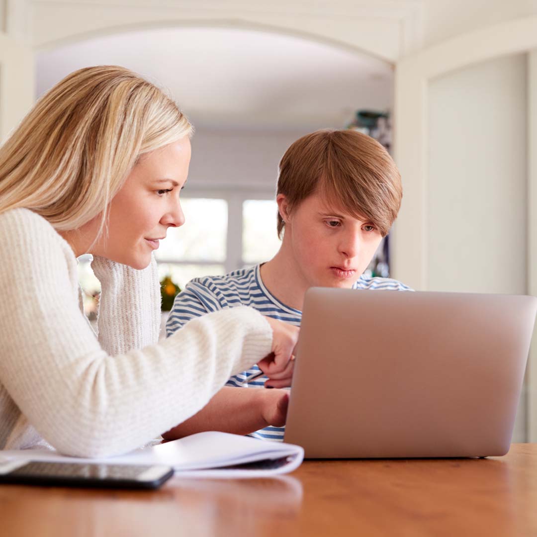 Tutor helping a student
