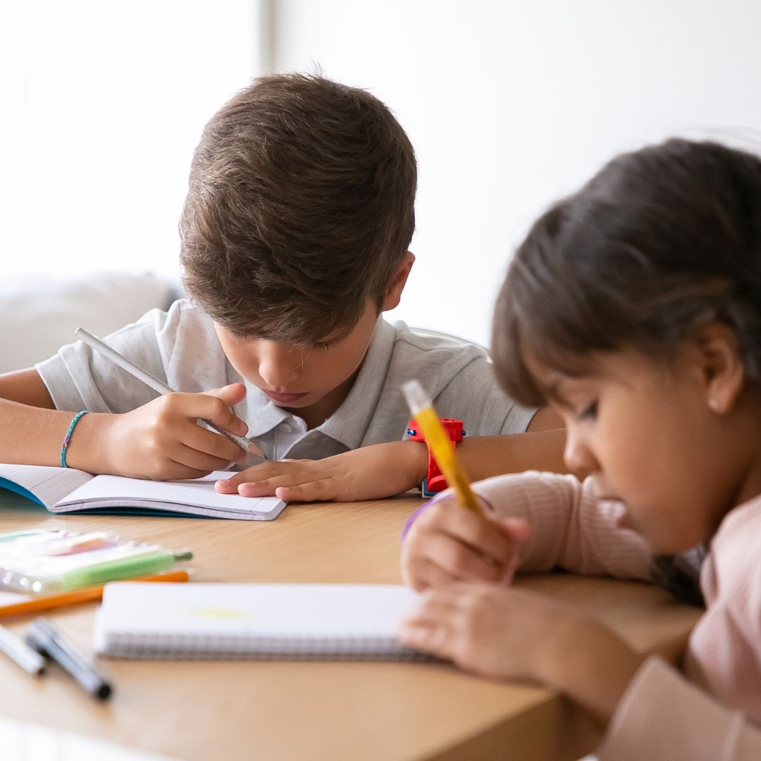 children doing homework