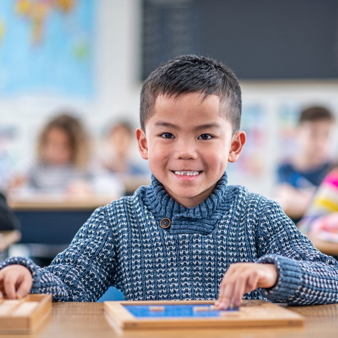 Young Boy Learning Math