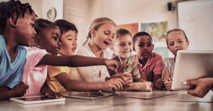 Group of kids learning a new concept